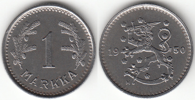 1 mk 1950 fe, tasalatva, hyvä