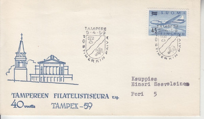 FDC 1959 Lentoliikenne.