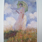 Taidepostikortti  Monet Päivänvarjo nainen katsoo vasemmalle - pikkukuva 1