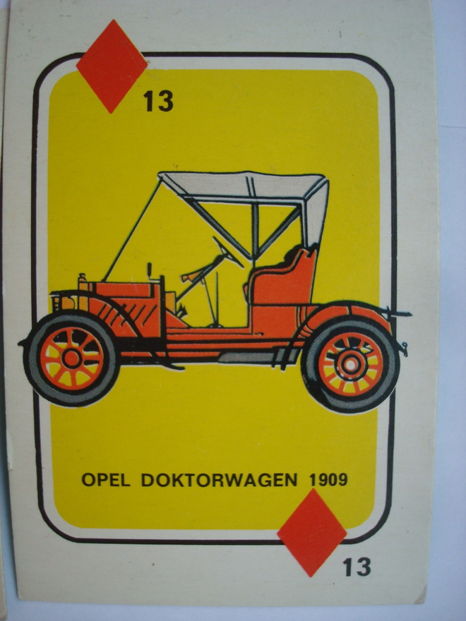 Vanhat autot pelikortIt: OPEL DOKTORWAGEN 1909