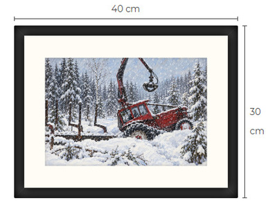 Uusi BM Volvo metsäkone traktori art print 30 cm x 40 cm