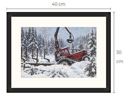 Uusi BM Volvo metsäkone traktori art print 30 cm x 40 cm