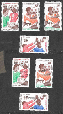 Mali - Jalkapallon MM 1978 (Mic.625-627 / 657-659) ** sarja