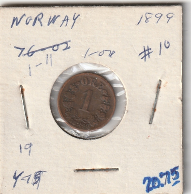 NORWAY 1 ÖRE 1899  (KO-249)