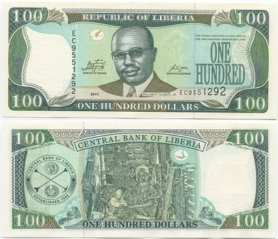 Liberia 100 Dollars 2011 (P-30 UUSI) UNC
