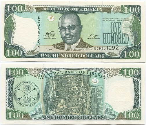 Liberia 100 Dollars 2011 (P-30 UUSI) UNC