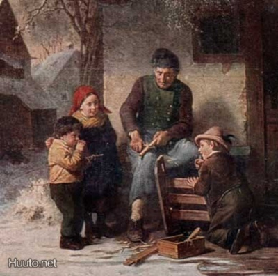 LAPSET / Entisajan lapset ja tarinoiva ukko vuolee. 1910-l.