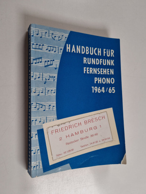 Handbuch fur rundfunk fernsehen phono 1964/65