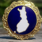 Suomen kartta. Emalinen merkki. Valmistajan leimalla. Halkai - pikkukuva 2