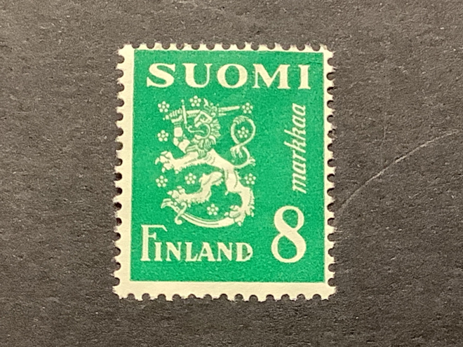 378 / 1948 M30 Leijona vihreä 8 mk ** postituore