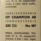 Pekka Lehtolainen TKV Champion 1966 - pikkukuva 2