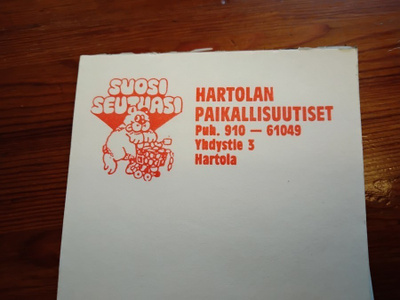 Hartolan Paikallisuutiset - 40kpl muistilapun nippu