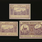 Itävalta Notgeld 10, 20, 50 Heller, Niedertalheim 1920 - pikkukuva 1