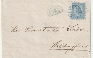1875 20p Isohampainen kirje Tammisaaresta Helsinkiin