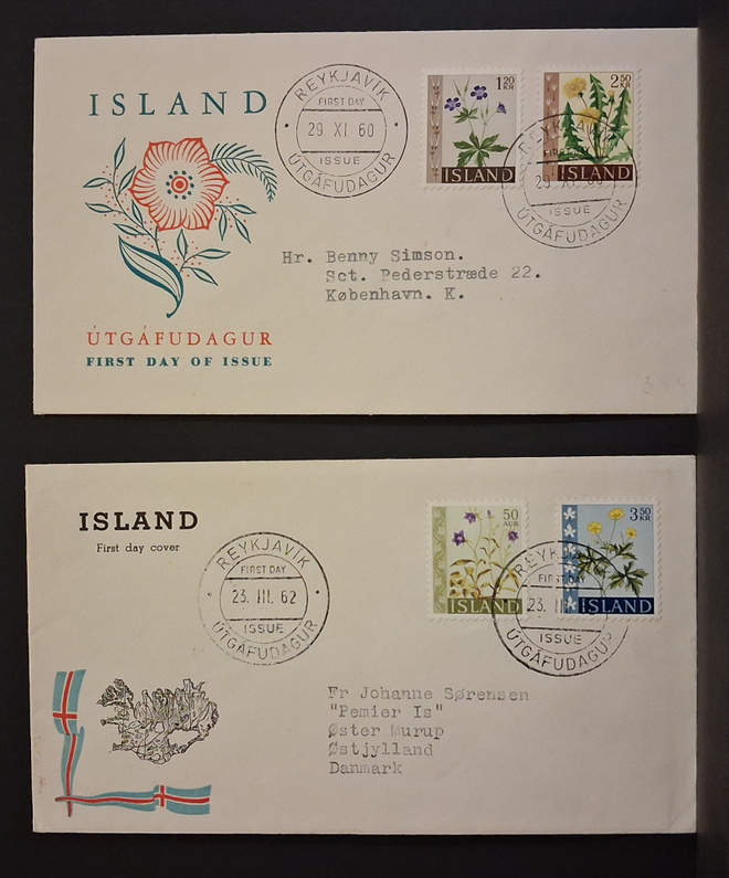 Islanti - Fa - 396-397, 379-380 FDC 1960, 1962