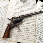 Järeä belgialainen 11mm piikkipatruunarevolveri, 1860-luku - pikkukuva 2