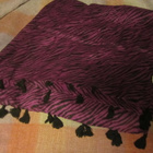 Seepraraitainen huivi purppura - musta 110 x 110 cm - pikkukuva 3