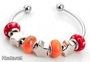 650 .. Retro Silver Fashion Bohemian Lampwork Rannekoru