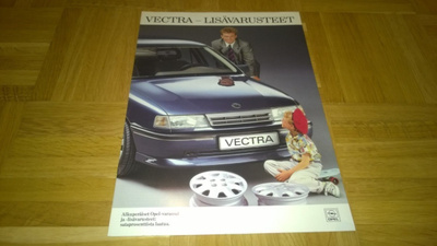Esite Opel Vectra lisävarusteet, noin 1990