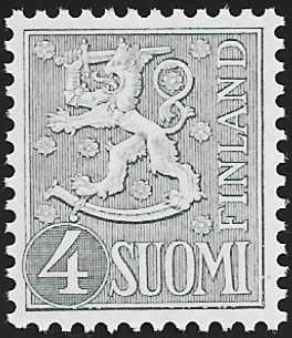 1954 M-54 Leijona 4 mk harmaa ** Lape 492 a