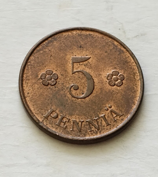 5 penniä v. 1920, circ