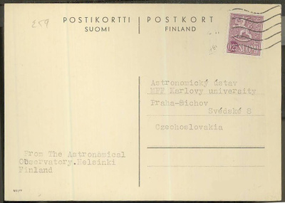 M63 1963 25p leijona postikortti CSR:ään