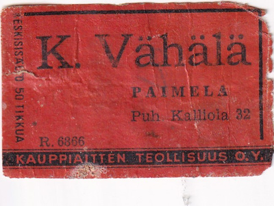 Paimela. K. Vähälä . R 6866  b589