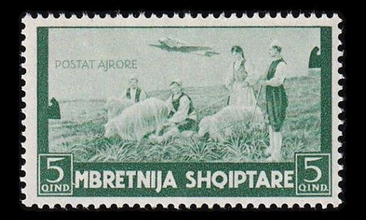 Albania 313 ** Lentoposti 5 Q (1940)