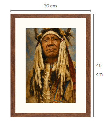 Uusi Intiaani art print kehystetty 30 cm x 40 cm