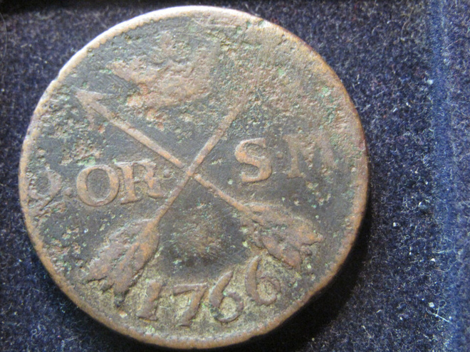 2 öre 1766 SM. Adolf Frederik . Ruotsi-Sweden