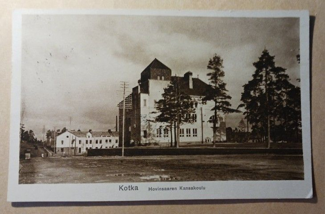 Kotka, Hovinsaaren Kansakoulu, vanha mv pk, p. 1928
