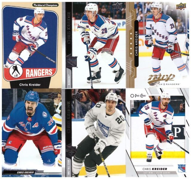 6 x CHRIS KREIDER New York Rangers