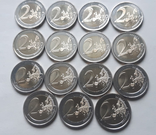 2 eur v 1999-2013, 15 kolikkoa, Suomi, unc