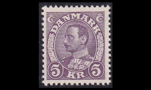Tanska 214 ** Christian X 5 kr (1934)