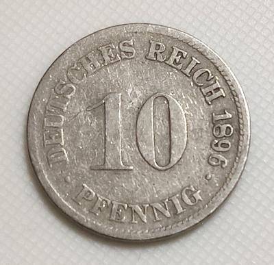 Saksa 10 Pfennig 1896D