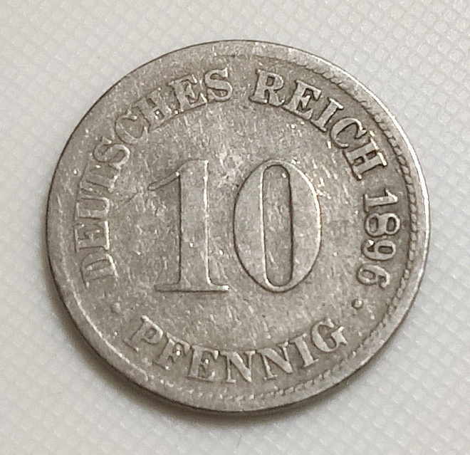 Saksa 10 Pfennig 1896D