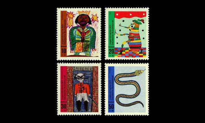 Saksa 660-3 ** Nuoriso, lasten piirustuksia (1971)