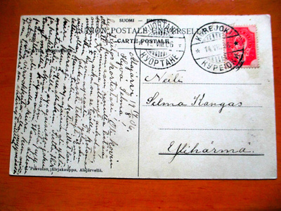 1906 Kurejoki venäläisleima Alajärvi - kortilla