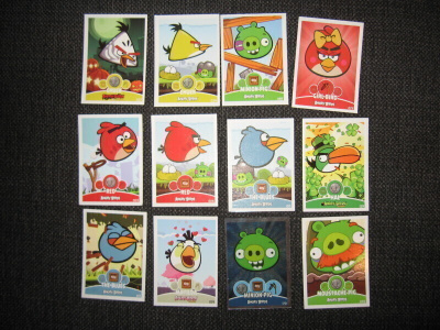 Angry birds keräilykortteja 12 kpl