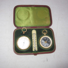ANTIQUE POCKET BAROMETER COMPASS THERMOMETER - pikkukuva 1