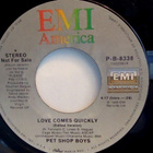PET SHOP BOYS :: LOVE COMES QUICKLY :: VINYYLI 7" 1986 - pikkukuva 2
