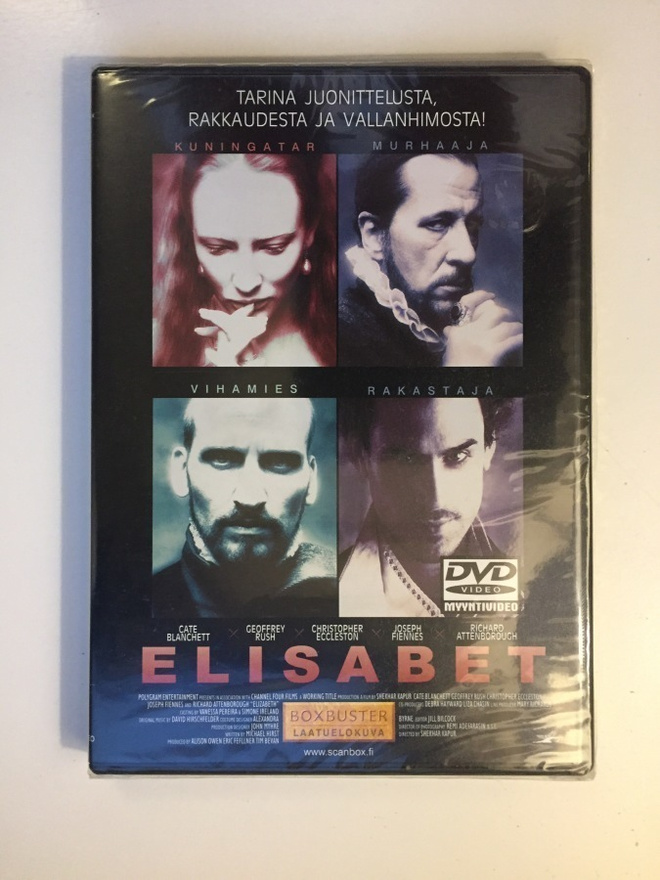 Elisabet (DVD) Cate Blanchett ja Geoffrey Rush (UUSI) 1998