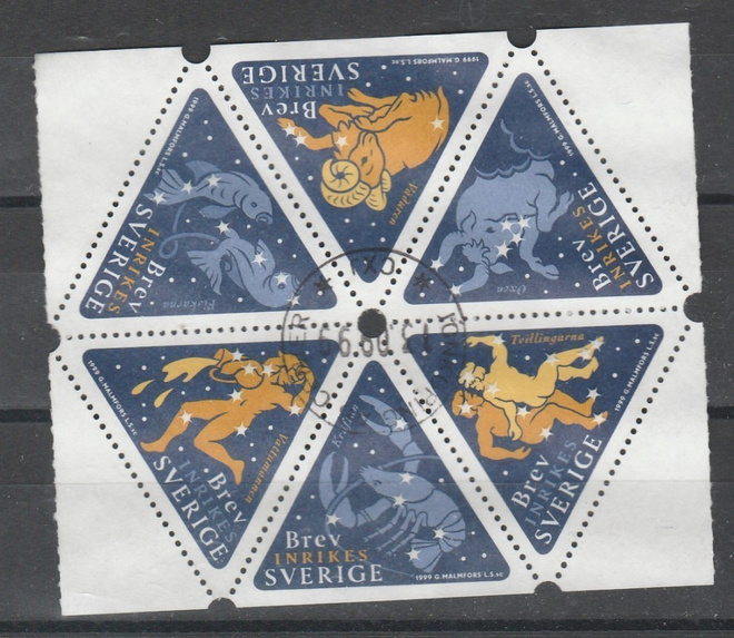 Ruotsi 1999, vihkon lehti, Fa 1242-47, Tähtimerkit