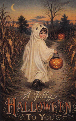 Halloween lapsella kummitusasu