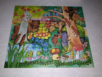 Juhlat metsässä. Lasten puupalapeli. 80 palaa. 41,7 x 37