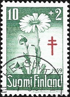 1959 TUB Päivänkakkara 10 + 2 mk alareuna LOISTO LaPe 509