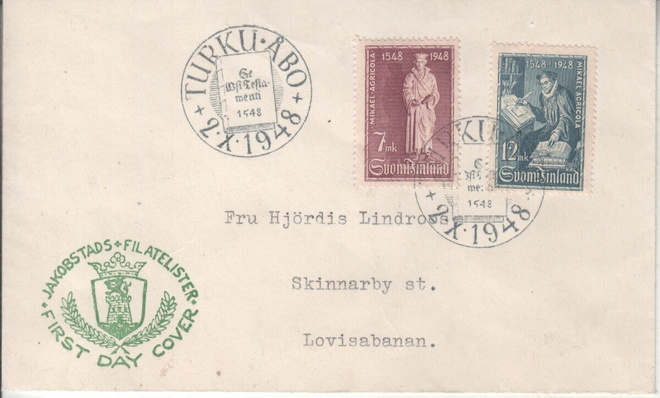 FDC 1948  Mikael Acricola