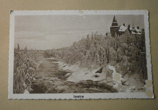 Imatra, Valtionhotelli ja Vuoksi, talvikuva, p. 1969 + Tubi