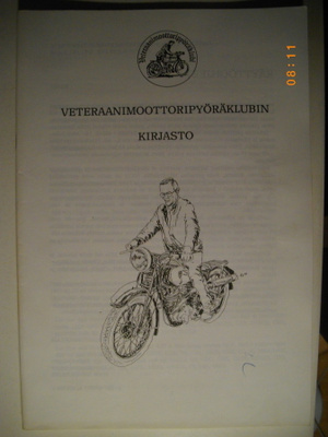 Veteraanimoottoripyöräklubin kirjasto 1991 (25.2)