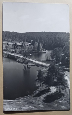 Sotkamo, vanha silta, asuintalo, vesistöä, vkpk, p. 1937